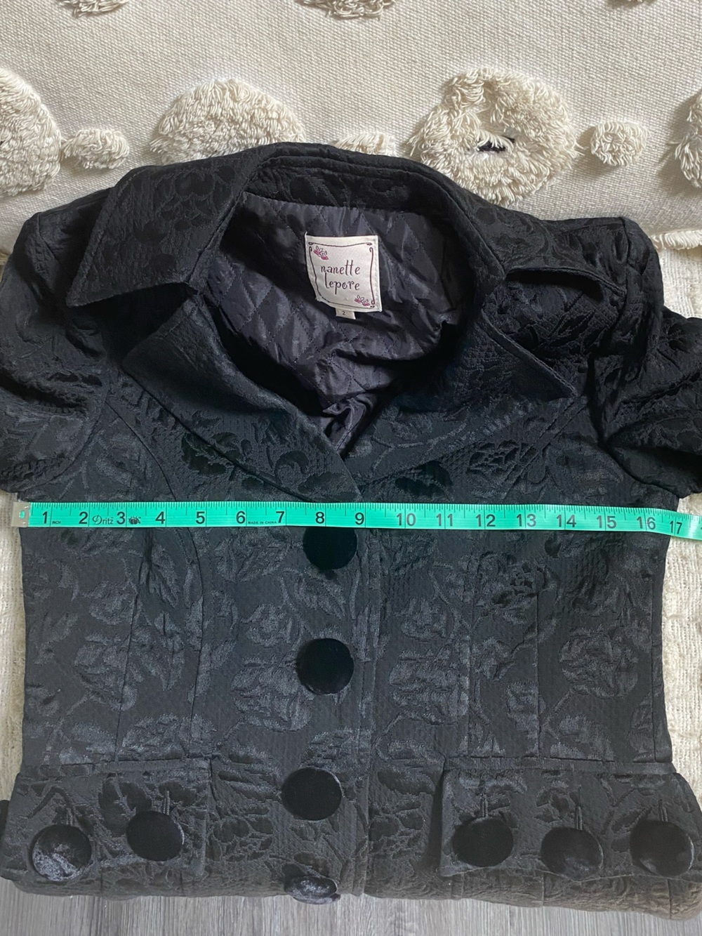{Nanette Lepore} Jacquard and Velvet Coat - Picture 7 of 8